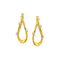 14k Yellow Gold Textured Tear Drop Earrings